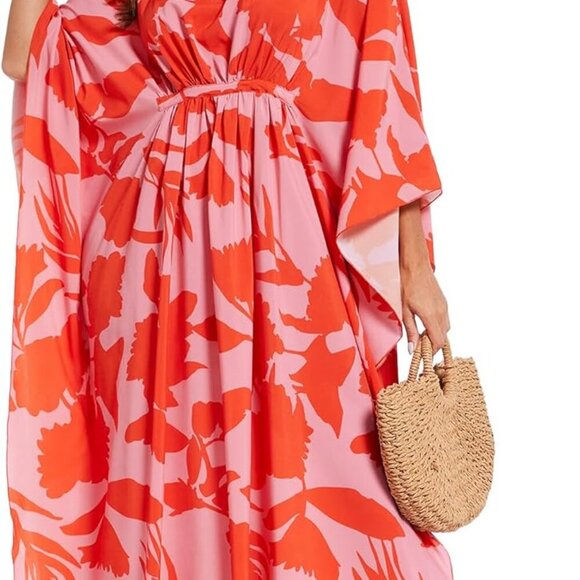 Jewelry - Kaftan Dresses for Women V Neck Summer Swimsuit Cover up Caftan Plus Size Maxi B